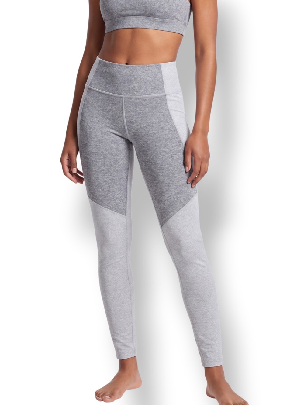 4/$20 Outdoor Voices Gray Colorblock High Rise Leggings Size Small 29” Inseam